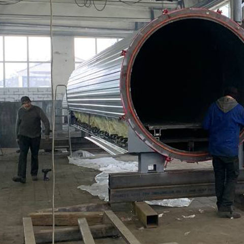 камера виробництва термодеревини Sukhoviy KTMD, монтаж тенів та електрообладнання